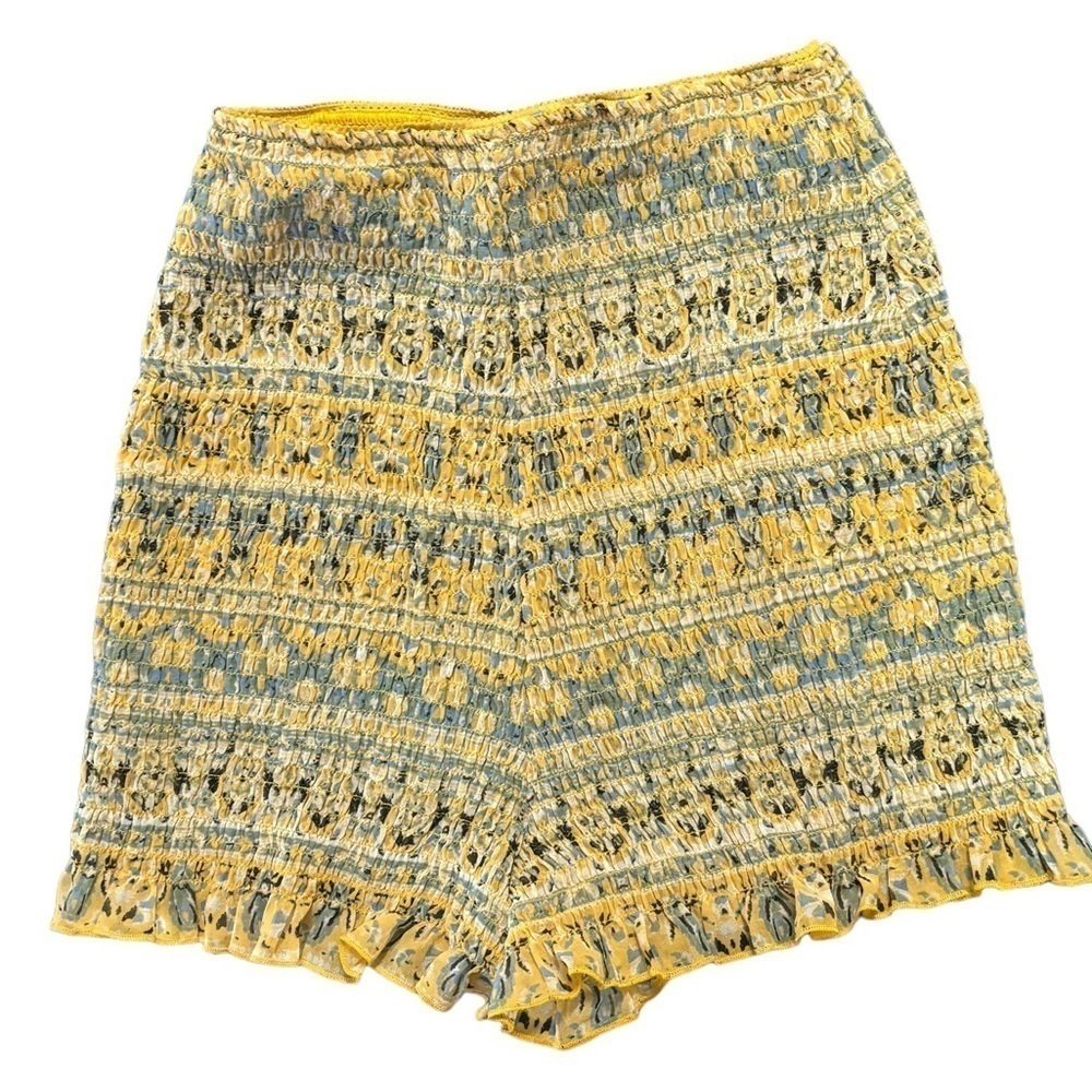 Free People Intimately Dream State Shorts 
Yellow Smocked Pull On Ruffle… - Picture 3 of 10